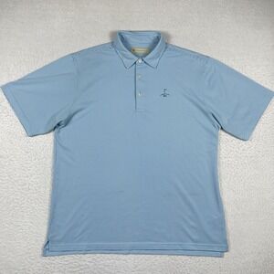 Donald Ross Polo Shirt Mens XL Blue White Striped 1921 Golf Course Preppy Work